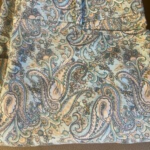 Talbots Chatham Ankle Pant Size 10 Petite Cotton Pale Blue Paisley Summer Preppy